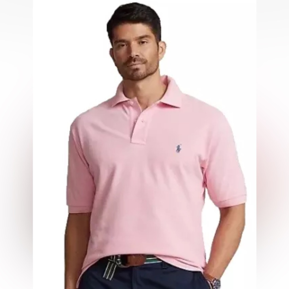 Polo Ralph Lauren Classic Fit Mesh Polo Shirt Pink Size M   100% Cotton